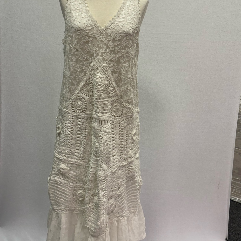 Zara Cream Lace Midi Dress